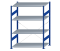 SCHULTE Steckregal, Fachbodenregale Stecksystem, Grundregal, einseitig nutzbar, H1800xB1300xT800 mm, 4 Fachböden, Fachlast 150 kg, RAL 5010 enzianblau / verzinkt