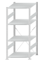 SCHULTE Steckregal, Fachbodenregale Stecksystem, Grundregal, einseitig nutzbar, H1800xB750xT800 mm, 4 Fachböden, Fachlast 150 kg, RAL 7035 lichtgrau