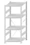 SCHULTE Steckregal, Fachbodenregale Stecksystem, Grundregal, einseitig nutzbar, H1800xB750xT800 mm, 4 Fachböden, Fachlast 250 kg, RAL 7035 lichtgrau