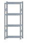 SCHULTE Steckregal, Fachbodenregale Stecksystem, Grundregal, beidseitig nutzbar, H1800xB750xT300 mm, 4 Fachböden, Fachlast 250 kg, sendzimirverzinkt