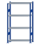 SCHULTE Steckregal, Fachbodenregale Stecksystem, Grundregal, beidseitig nutzbar, H1800xB1000xT300 mm, 4 Fachböden, Fachlast 150 kg, RAL 5010 enzianblau / verzinkt