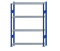 SCHULTE Steckregal, Fachbodenregale Stecksystem, Grundregal, beidseitig nutzbar, H1800xB1300xT300 mm, 4 Fachböden, Fachlast 150 kg, RAL 5010 enzianblau / verzinkt