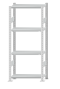 SCHULTE Steckregal, Fachbodenregale Stecksystem, Grundregal, beidseitig nutzbar, H1800xB750xT300 mm, 4 Fachböden, Fachlast 250 kg, RAL 7035 lichtgrau