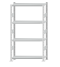 SCHULTE Steckregal, Fachbodenregale Stecksystem, Grundregal, beidseitig nutzbar, H1800xB1000xT300 mm, 4 Fachböden, Fachlast 330 kg, RAL 7035 lichtgrau