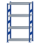 SCHULTE Steckregal, Fachbodenregale Stecksystem, Grundregal, beidseitig nutzbar, H1800xB1000xT400 mm, 4 Fachböden, Fachlast 330 kg, RAL 5010 enzianblau / verzinkt