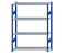 SCHULTE Steckregal, Fachbodenregale Stecksystem, Grundregal, beidseitig nutzbar, H1800xB1300xT400 mm, 4 Fachböden, Fachlast 150 kg, RAL 5010 enzianblau / verzinkt