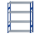 SCHULTE Steckregal, Fachbodenregale Stecksystem, Grundregal, beidseitig nutzbar, H1800xB1300xT400 mm, 4 Fachböden, Fachlast 250 kg, RAL 5010 enzianblau / verzinkt