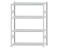 SCHULTE Steckregal, Fachbodenregale Stecksystem, Grundregal, beidseitig nutzbar, H1800xB1300xT400 mm, 4 Fachböden, Fachlast 250 kg, RAL 7035 lichtgrau