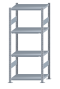 SCHULTE Steckregal, Fachbodenregale Stecksystem, Grundregal, beidseitig nutzbar, H1800xB750xT500 mm, 4 Fachböden, Fachlast 250 kg, sendzimirverzinkt