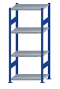 SCHULTE Steckregal, Fachbodenregale Stecksystem, Grundregal, beidseitig nutzbar, H1800xB750xT500 mm, 4 Fachböden, Fachlast 250 kg, RAL 5010 enzianblau / verzinkt