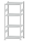 SCHULTE Steckregal, Fachbodenregale Stecksystem, Grundregal, beidseitig nutzbar, H1800xB750xT500 mm, 4 Fachböden, Fachlast 250 kg, RAL 7035 lichtgrau