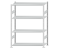 SCHULTE Steckregal, Fachbodenregale Stecksystem, Grundregal, beidseitig nutzbar, H1800xB1300xT500 mm, 4 Fachböden, Fachlast 150 kg, RAL 7035 lichtgrau