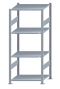 SCHULTE Steckregal, Fachbodenregale Stecksystem, Grundregal, beidseitig nutzbar, H1800xB750xT600 mm, 4 Fachböden, Fachlast 150 kg, sendzimirverzinkt