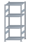 SCHULTE Steckregal, Fachbodenregale Stecksystem, Grundregal, beidseitig nutzbar, H1800xB750xT600 mm, 4 Fachböden, Fachlast 250 kg, sendzimirverzinkt