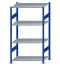 SCHULTE Steckregal, Fachbodenregale Stecksystem, Grundregal, beidseitig nutzbar, H1800xB1000xT600 mm, 4 Fachböden, Fachlast 150 kg, RAL 5010 enzianblau / verzinkt