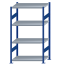 SCHULTE Steckregal, Fachbodenregale Stecksystem, Grundregal, beidseitig nutzbar, H1800xB1000xT600 mm, 4 Fachböden, Fachlast 250 kg, RAL 5010 enzianblau / verzinkt