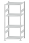SCHULTE Steckregal, Fachbodenregale Stecksystem, Grundregal, beidseitig nutzbar, H1800xB750xT600 mm, 4 Fachböden, Fachlast 150 kg, RAL 7035 lichtgrau