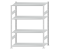 SCHULTE Steckregal, Fachbodenregale Stecksystem, Grundregal, beidseitig nutzbar, H1800xB1300xT600 mm, 4 Fachböden, Fachlast 150 kg, RAL 7035 lichtgrau