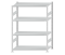 SCHULTE Steckregal, Fachbodenregale Stecksystem, Grundregal, beidseitig nutzbar, H1800xB1300xT600 mm, 4 Fachböden, Fachlast 250 kg, RAL 7035 lichtgrau