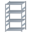 SCHULTE Steckregal, Fachbodenregale Stecksystem, Grundregal, beidseitig nutzbar, H1800xB1000xT800 mm, 4 Fachböden, Fachlast 330 kg, sendzimirverzinkt