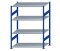 SCHULTE Steckregal, Fachbodenregale Stecksystem, Grundregal, beidseitig nutzbar, H1800xB1300xT800 mm, 4 Fachböden, Fachlast 150 kg, RAL 5010 enzianblau / verzinkt