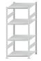 SCHULTE Steckregal, Fachbodenregale Stecksystem, Grundregal, beidseitig nutzbar, H1800xB750xT800 mm, 4 Fachböden, Fachlast 250 kg, RAL 7035 lichtgrau