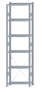 SCHULTE Steckregal, Fachbodenregale Stecksystem, Grundregal, einseitig nutzbar, H2750xB750xT300 mm, 6 Fachböden, Fachlast 85 kg, sendzimirverzinkt