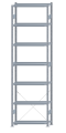 SCHULTE Steckregal, Fachbodenregale Stecksystem, Grundregal, einseitig nutzbar, H3500xB1000xT300 mm, 7 Fachböden, Fachlast 330 kg, sendzimirverzinkt