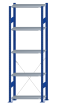 SCHULTE Steckregal, Fachbodenregale Stecksystem, Grundregal, einseitig nutzbar, H2300xB750xT300 mm, 5 Fachböden, Fachlast 85 kg, RAL 5010 enzianblau / verzinkt