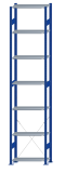 SCHULTE Steckregal, Fachbodenregale Stecksystem, Grundregal, einseitig nutzbar, H3500xB750xT300 mm, 7 Fachböden, Fachlast 150 kg, RAL 5010 enzianblau / verzinkt