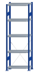 SCHULTE Steckregal, Fachbodenregale Stecksystem, Grundregal, einseitig nutzbar, H2300xB750xT300 mm, 5 Fachböden, Fachlast 250 kg, RAL 5010 enzianblau / verzinkt