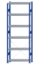 SCHULTE Steckregal, Fachbodenregale Stecksystem, Grundregal, einseitig nutzbar, H2750xB1000xT300 mm, 6 Fachböden, Fachlast 250 kg, RAL 5010 enzianblau / verzinkt