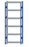 SCHULTE Steckregal, Fachbodenregale Stecksystem, Grundregal, einseitig nutzbar, H2750xB1000xT300 mm, 6 Fachböden, Fachlast 330 kg, RAL 5010 enzianblau / verzinkt