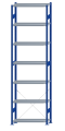 SCHULTE Steckregal, Fachbodenregale Stecksystem, Grundregal, einseitig nutzbar, H3500xB1000xT300 mm, 7 Fachböden, Fachlast 330 kg, RAL 5010 enzianblau / verzinkt