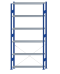 SCHULTE Steckregal, Fachbodenregale Stecksystem, Grundregal, einseitig nutzbar, H2750xB1300xT300 mm, 6 Fachböden, Fachlast 150 kg, RAL 5010 enzianblau / verzinkt