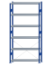 SCHULTE Steckregal, Fachbodenregale Stecksystem, Grundregal, einseitig nutzbar, H2750xB1300xT300 mm, 6 Fachböden, Fachlast 250 kg, RAL 5010 enzianblau / verzinkt