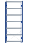 SCHULTE Steckregal, Fachbodenregale Stecksystem, Grundregal, einseitig nutzbar, H3500xB1300xT300 mm, 7 Fachböden, Fachlast 250 kg, RAL 5010 enzianblau / verzinkt