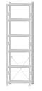 SCHULTE Steckregal, Fachbodenregale Stecksystem, Grundregal, einseitig nutzbar, H2750xB750xT300 mm, 6 Fachböden, Fachlast 250 kg, RAL 7035 lichtgrau