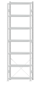 SCHULTE Steckregal, Fachbodenregale Stecksystem, Grundregal, einseitig nutzbar, H3500xB1000xT300 mm, 7 Fachböden, Fachlast 330 kg, RAL 7035 lichtgrau