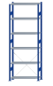 SCHULTE Steckregal, Fachbodenregale Stecksystem, Grundregal, einseitig nutzbar, H2750xB1000xT350 mm, 6 Fachböden, Fachlast 85 kg, RAL 5010 enzianblau / verzinkt