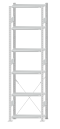 SCHULTE Steckregal, Fachbodenregale Stecksystem, Grundregal, einseitig nutzbar, H2750xB750xT350 mm, 6 Fachböden, Fachlast 85 kg, RAL 7035 lichtgrau