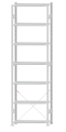 SCHULTE Steckregal, Fachbodenregale Stecksystem, Grundregal, einseitig nutzbar, H3500xB1000xT350 mm, 7 Fachböden, Fachlast 85 kg, RAL 7035 lichtgrau