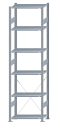 SCHULTE Steckregal, Fachbodenregale Stecksystem, Grundregal, einseitig nutzbar, H2750xB750xT400 mm, 6 Fachböden, Fachlast 150 kg, sendzimirverzinkt