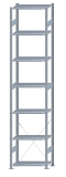 SCHULTE Steckregal, Fachbodenregale Stecksystem, Grundregal, einseitig nutzbar, H3500xB750xT400 mm, 7 Fachböden, Fachlast 150 kg, sendzimirverzinkt