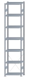 SCHULTE Steckregal, Fachbodenregale Stecksystem, Grundregal, einseitig nutzbar, H3500xB750xT400 mm, 7 Fachböden, Fachlast 250 kg, sendzimirverzinkt