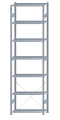 SCHULTE Steckregal, Fachbodenregale Stecksystem, Grundregal, einseitig nutzbar, H3500xB1000xT400 mm, 7 Fachböden, Fachlast 85 kg, sendzimirverzinkt