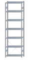 SCHULTE Steckregal, Fachbodenregale Stecksystem, Grundregal, einseitig nutzbar, H3500xB1000xT400 mm, 7 Fachböden, Fachlast 250 kg, sendzimirverzinkt