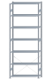 SCHULTE Steckregal, Fachbodenregale Stecksystem, Grundregal, einseitig nutzbar, H3500xB1300xT400 mm, 7 Fachböden, Fachlast 150 kg, sendzimirverzinkt