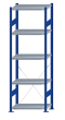 SCHULTE Steckregal, Fachbodenregale Stecksystem, Grundregal, einseitig nutzbar, H2300xB750xT400 mm, 5 Fachböden, Fachlast 250 kg, RAL 5010 enzianblau / verzinkt