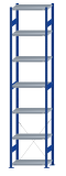 SCHULTE Steckregal, Fachbodenregale Stecksystem, Grundregal, einseitig nutzbar, H3500xB750xT400 mm, 7 Fachböden, Fachlast 250 kg, RAL 5010 enzianblau / verzinkt